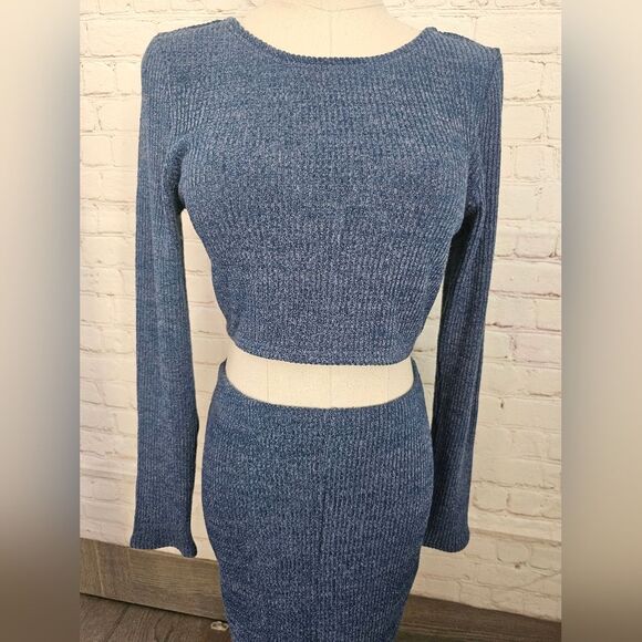 Revolve Toby Heart Ginger Anja Ribbed Skirt Set | Blue | Size 6 | NWT - Picture 2 of 12